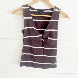Brown & White Stripe Sanctuary Tank - Size Small